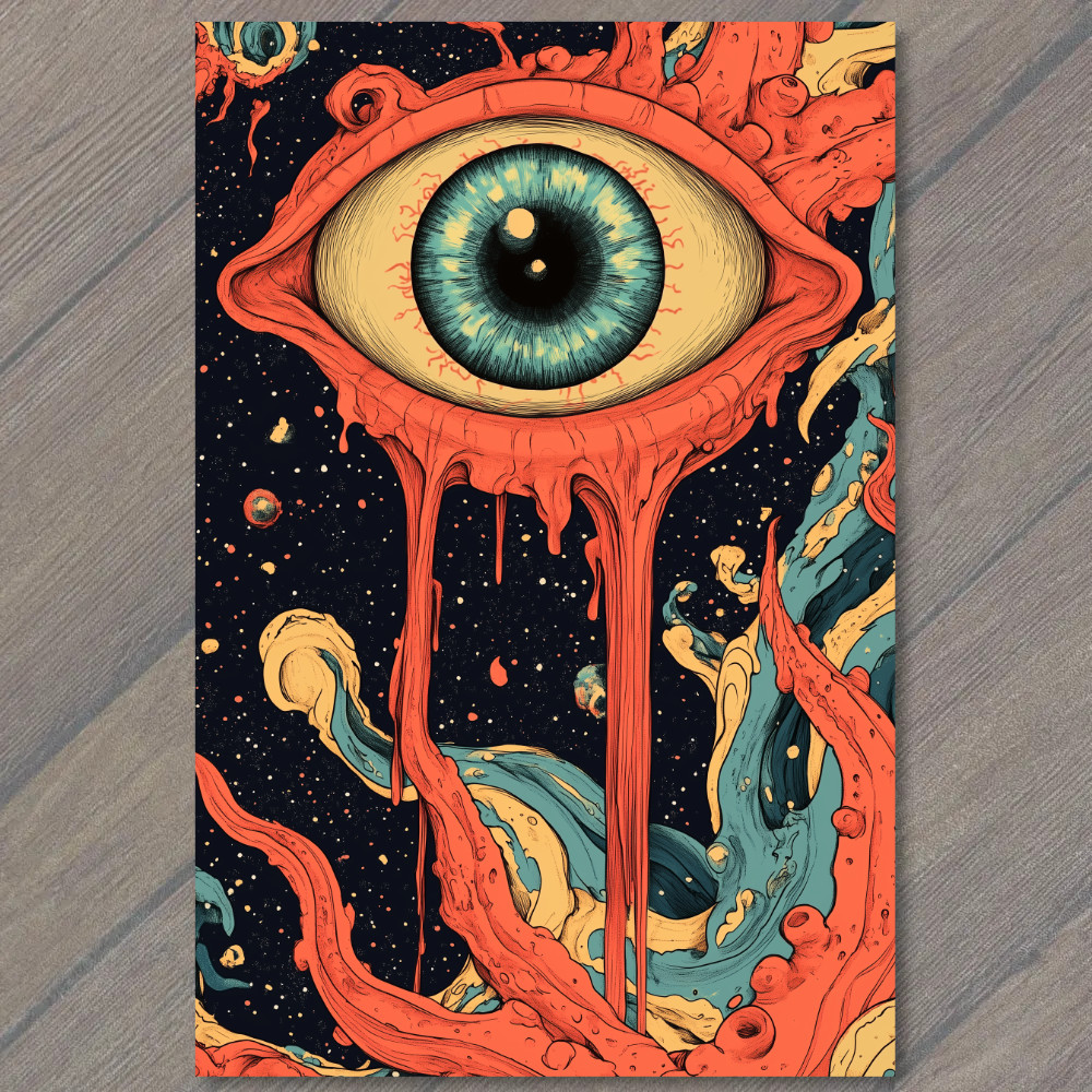 STICKER Dripping Eye Outer Space Surreal Tentacles Galaxy Cosmic Horror Weird
