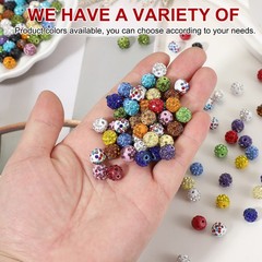 150 Pcs 10mm Clay Rhinestone Beads for Jewelry Making Black/Blue/White