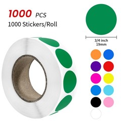 1000 PCS 3/4″ Orange Dot Stickers Round Circle Colored Coding Labels Garage Y…
