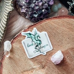 Green Book Dragon Watercolor Sticker – Fantasy & Mythical Vinyl Decal