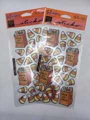 HALLOWEEN Trick or Treat Trunk Candy Corn Bag Sticko Sticker Sheets 2 Sealed New