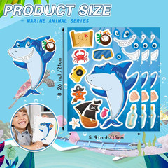 24 Sheets Make Your Own Sea Animals Stickers for Kids Toddlers, Make-A-Face Stic