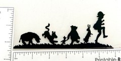Winnie the Pooh & Friends Die Cuts * Set of 12 * Black Cardstock * Cute!