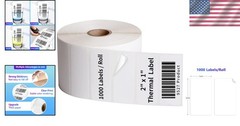 1000 Count 2″x1″ Thermal Labels – 12 Rolls, Easy Peel & Permanent Adhesive
