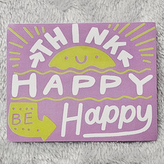 Think Happy Be Happy Sunshine Quote Motivational Glossy Vinyl Sticker Decal Cute
