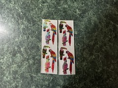 New 2 Sheet HAMBLY STUDIOS Vintage Rare Glitter Tropical Birds Stickers
