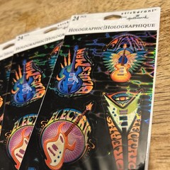 Hallmark Stickeroni Holographic Stickers Guitars Blues Rock Electric Guitar Lot