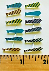 Men’s Striped Tie Brads 12 pieces Various Colors – NEW