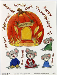 Suzy’s Zoo»Happy Thanksgiving!»Scrapbook 4.5″x 6″ Sticker #9878 BULK 25 SHEETS