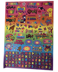 Vintage Lisa Frank Vintage Y2K Sticker Sheet Friends Holidays Alphabet S1273-01