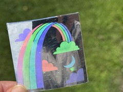 Vintage RAINBOW Hologram Holographic Sticker Decal MYLAR FOIL