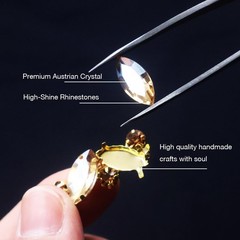 PEARLY JUN 1 Yard Champagne Gold Rhinestone Chain Trim 1 Yard,