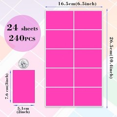 Colored Labels Stickers 3 x 2 Inch Rectangular Moving Labels 8 Colors 240 Pack