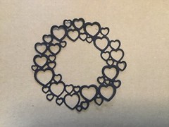 Hearts Circle Frame Heart Round Frame Die Cut Embellishments 6 pcs 3-7/8″