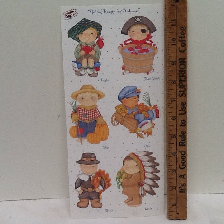 12″ SCRAPBOOK Stickers BOYS Fall Theme Halloween Thanksgiving Autumn