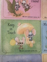 Vintage 1975 Hallmark Mouse Sticker Mice Pen Pal Messages 1 Sheet