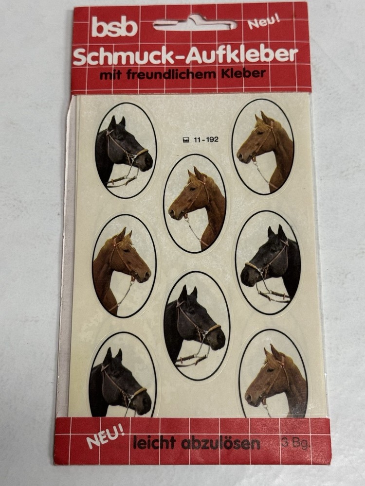 VTG BSB Schmuck-Aufkleber Horse Horses Sticker Pack Western Germany