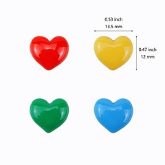 FAZHBARY 120 PCS Colorful Heart Resin 0.53 x 0.47 x 0.23 inches, Multi Color