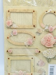 K&Co Isabella Frames & Tags Stickers Scrapbook Adhesions Floral
