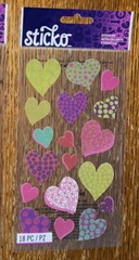 Sticko Colorful Heart Circles Glittery Love Valentines Wedding Scrapbook Sticker