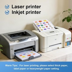 40 Sheets Sticker Paper 8.5×11, Compatible with Laser & Inkjet Printers