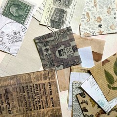 Vintage Inspired Scrapbook Kit – 20pc Ephemera & Decorative Paper Pack Grab Bag