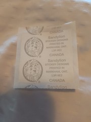 Sandylion canada Holiday sticker -Star Single Gold Red Swirl Foil Metallic Rare
