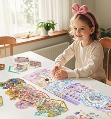 DIY 3D House Stickers, 4 Sets Fun DIY Sticker Scene Make Your Own Mini House Cut