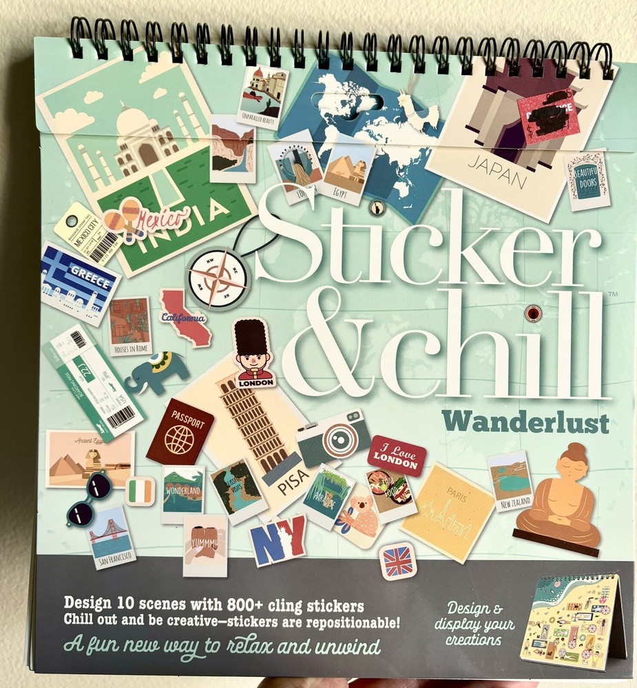 Sticker & Chill Wanderlust Scrapbook New Sticker Book Travel Plants