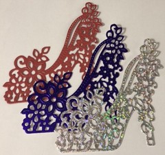 VICTORIAN SHOE Die-Cuts(3pc)Stripper Heel•Dancing•Glitter•Metallic•Prismatic•