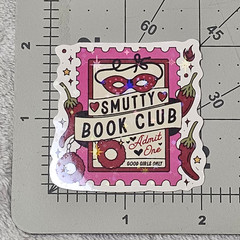 Smutty Book Club Admit One Holographic Sticker Spicy Romance Reader Decal