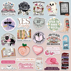 150 Pcs Holographic Romance Book Stickers Waterproof Vinyl for Kindle & Laptop