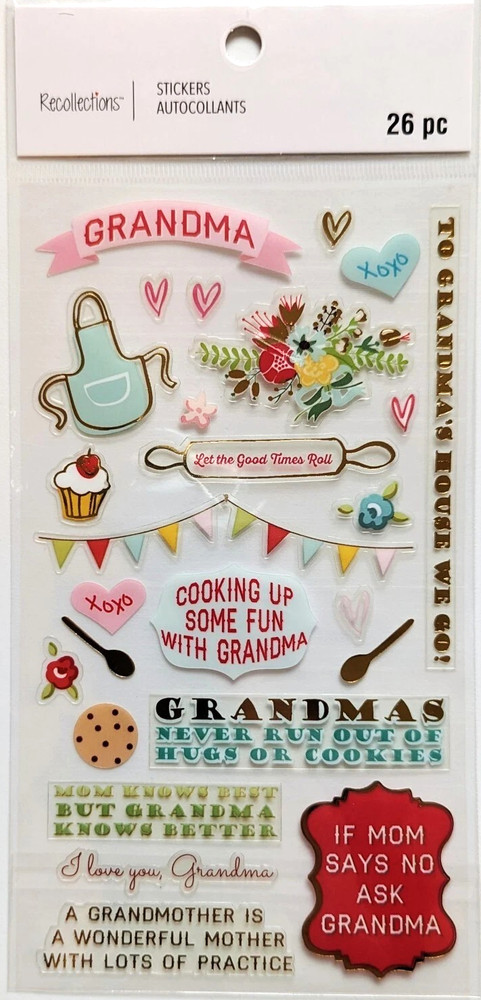 Grandma Grandmother Cooking Love Hugs Cookie Family Recollections Stickers