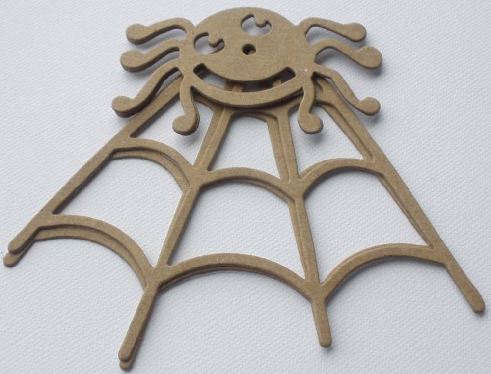 {6 Pc} *SPIDER & WEB* Halloween Bare Chipboard Die Cuts – 4″