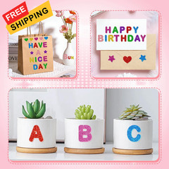 Glitter Foam Letter Stickers, 448 PCS Self-Adhesive 3D ABC 1.5″, Multicolored
