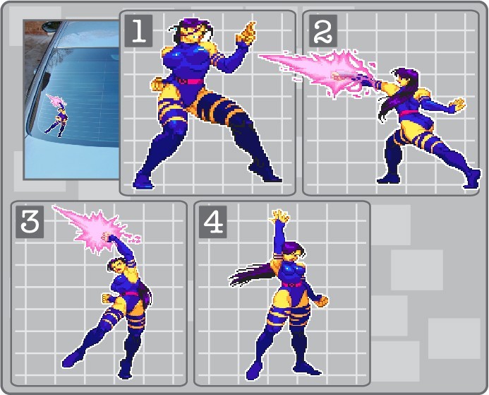 PSYLOCKE from Marvel vs. Capcom Vinyl Decal Car Truck Arcade Sticker X-Men