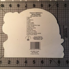 5 Paper Cut Out Turtles, Craft Pieces, about 6 x 7” open pad, attached at top, 5