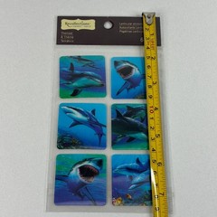 Recollections Sharks Dolphins Themed Lenticular Stickers Ocean Blue 6 pc 366863