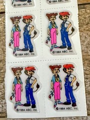 Vintage Scholastic The Littles Stickers, 8 Puffy Stickers 1984
