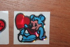 Vintage KEM Prism Sticker mods Panda Teddy Owl Bear Heart lot of 5 1980s