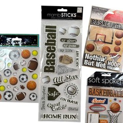 MAMBI Sports Stickers Bundle NWT Baseball Basketball Scrapbook Various Brands