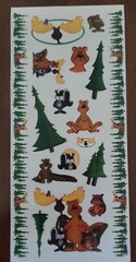FOREST FRIENDS scrapbooking large sticker sheets, Persnippity Designs, 2 sheets