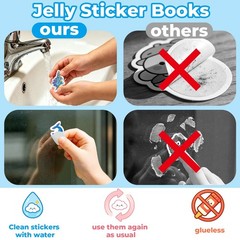 6Pack Reusable Sticker Books for Toddlers 1-3 2-4, Jelly Sticker Books for Ki…