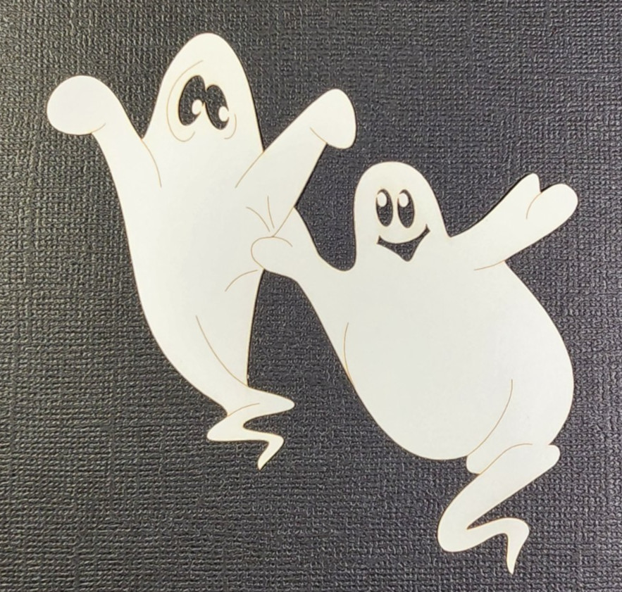 Friendly Ghost Laser Cut Outs – Halloween Scrapbooking & Card Making – 3.5″x4″
