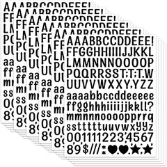 15 Sheet Small Letter Stickers – 1/2 Inch Art Black Vinyl Self Adhesive Alphabet