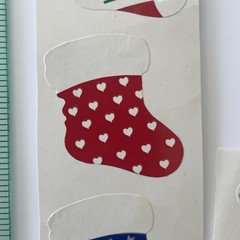 4 Mrs. Grossman’s Vintage Christmas Stocking Stickers Stars & Hearts RARE!!!