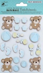 Little Hands – Tiny Feet, glitter, 3D scrapbook stickers 21/pk – Little Birdie