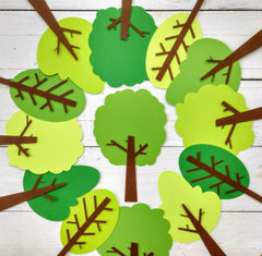 Shades of Green Tree Die Cuts for Bulletin Boards, Scrapbooks & More, Set of 16