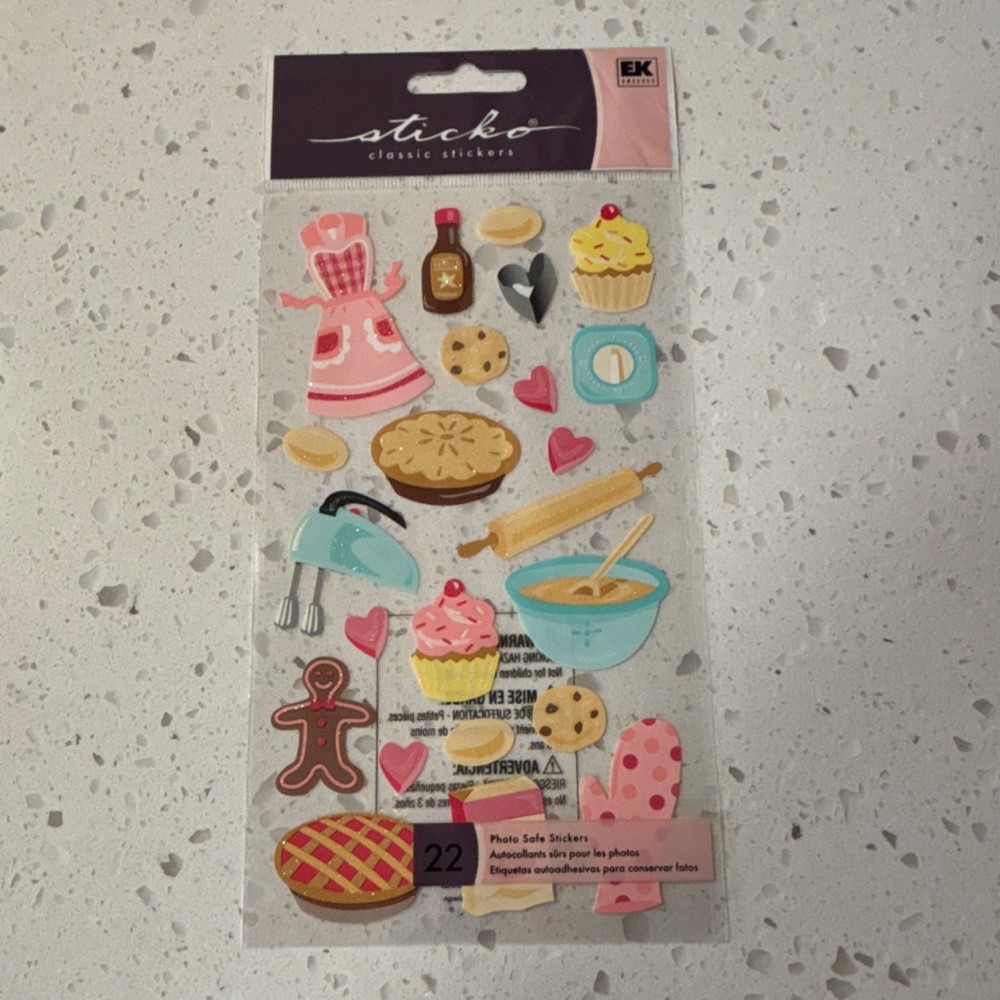 Sticko Dimensional Multicolor Food & Drink Scrapbooking Stickers SPSG053