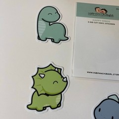 Hubman And Chubgirl Happy Dinos Die Cut Vinyl Stickers Set